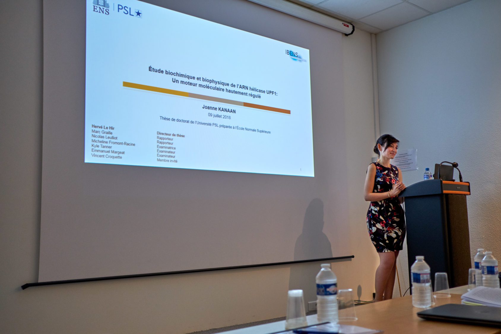 Defending her PhD Thesis at ENS