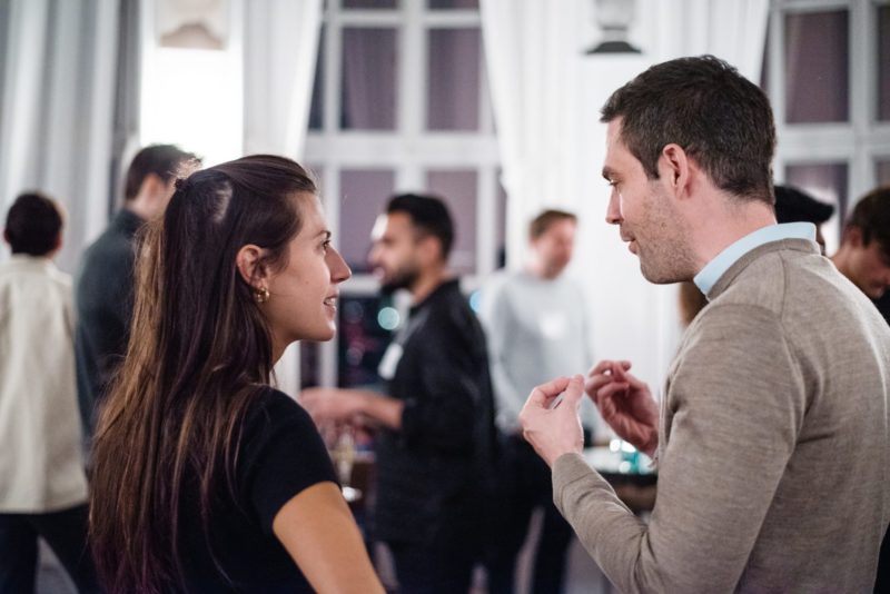 People talking in a group